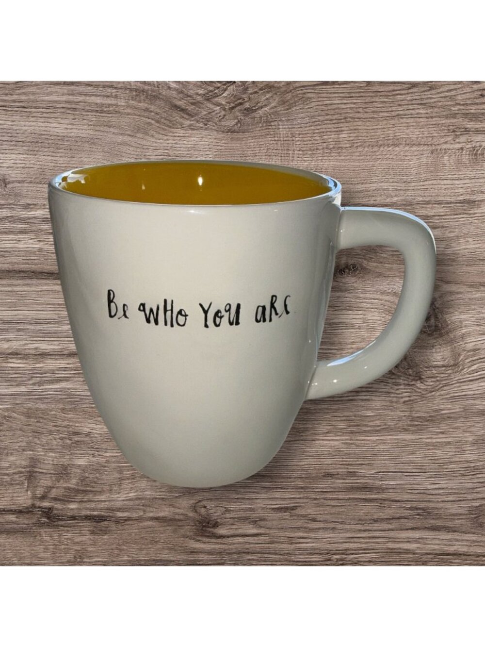 Rae Dunn Mug Script Font Be Who You Are Artisan Coffee Tea Mug Cup